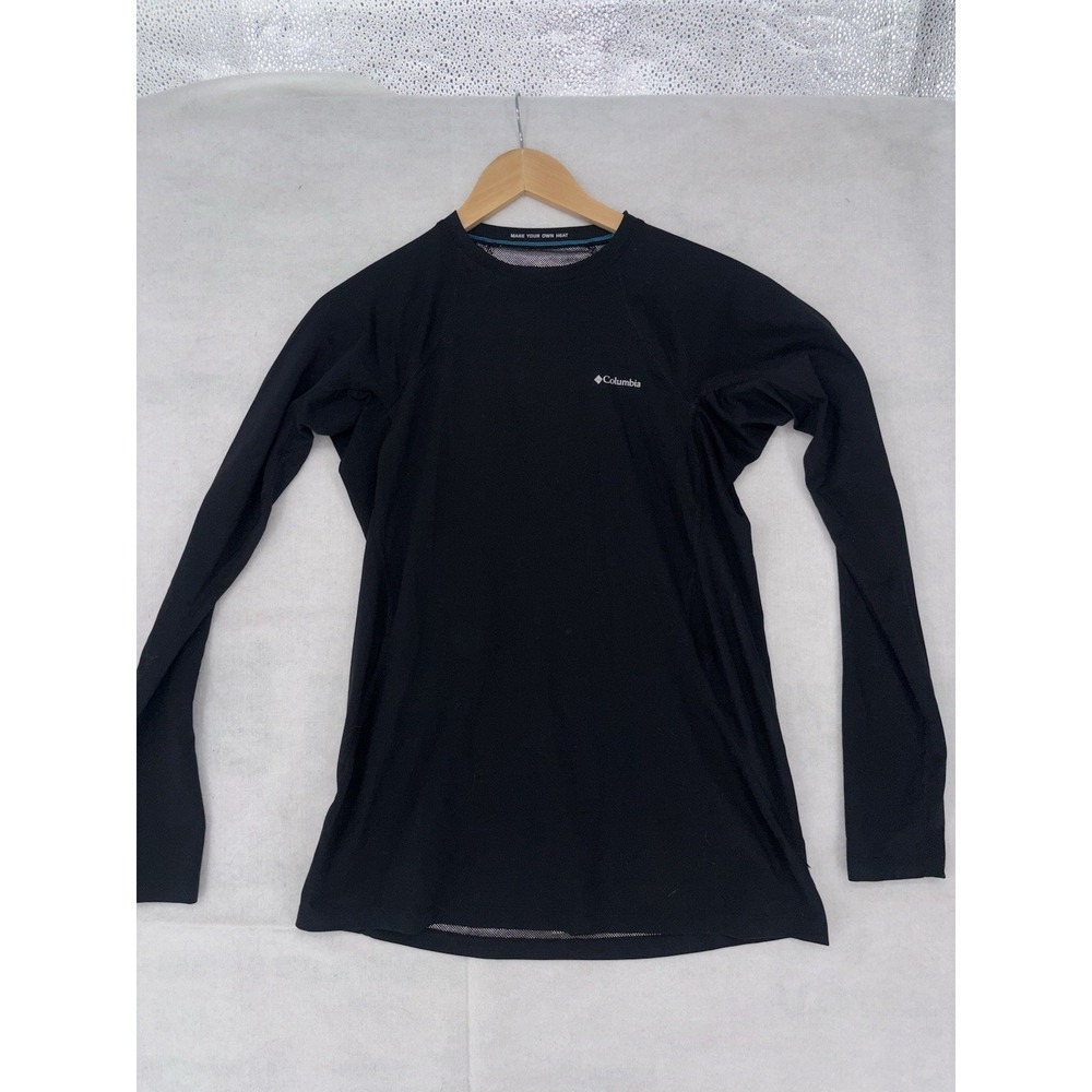 Columbia Omni-Heat Women's L Black Baselayer Long Sleeve Shirt Thermal Stretch